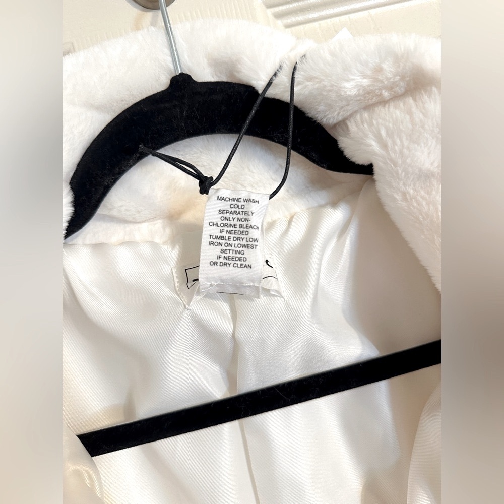 For The Republic Teddy Plush Zip-Up Long Sleeve Collar Jacket, Cream, Sz 1X, NWT - Picture 4 of 7